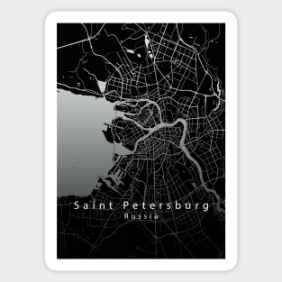 Saint Petersburg Russia City Map dark Sticker